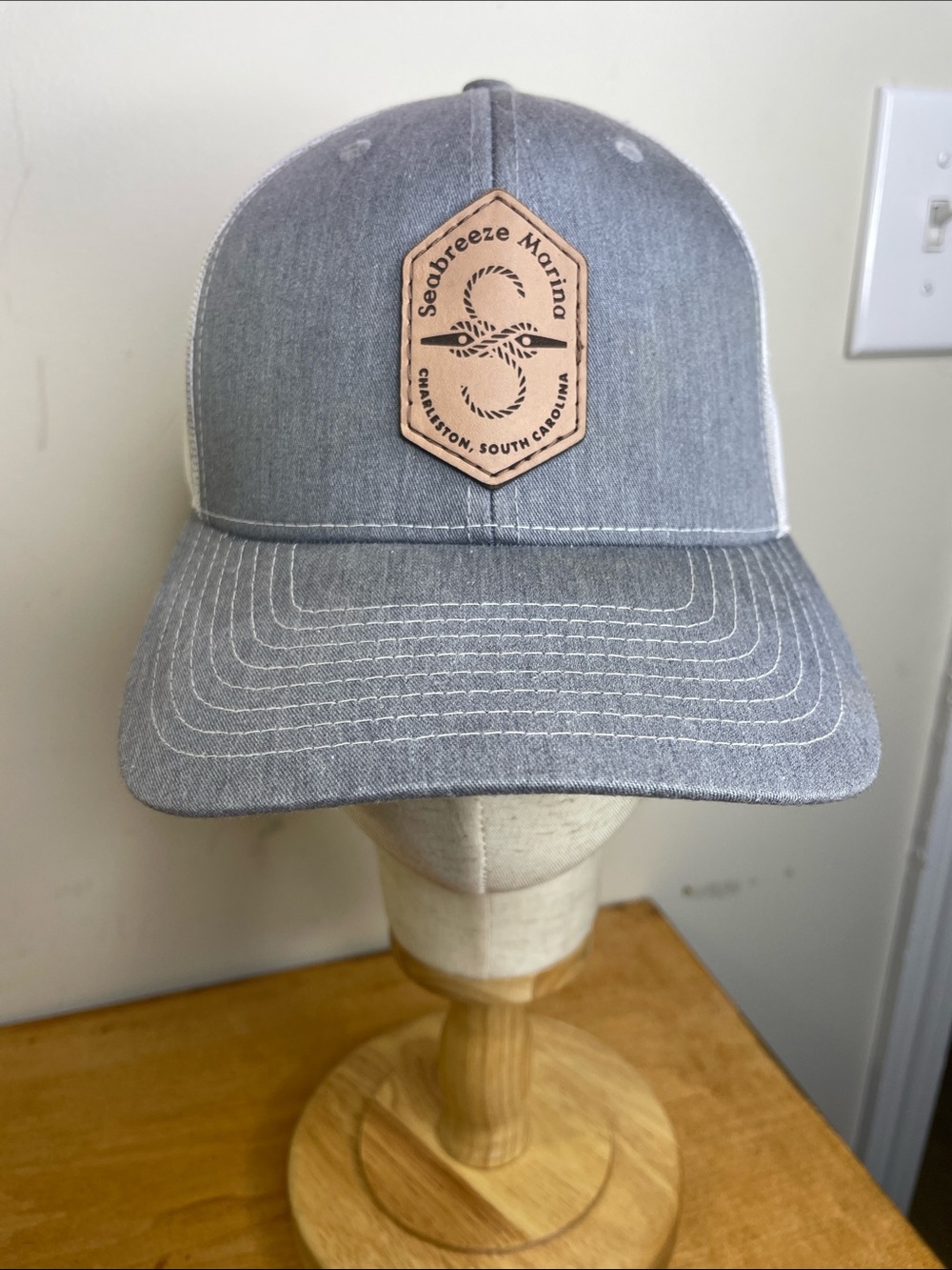 Richardson Seabreeze Marino Gray Structured Patch Trucker Hat